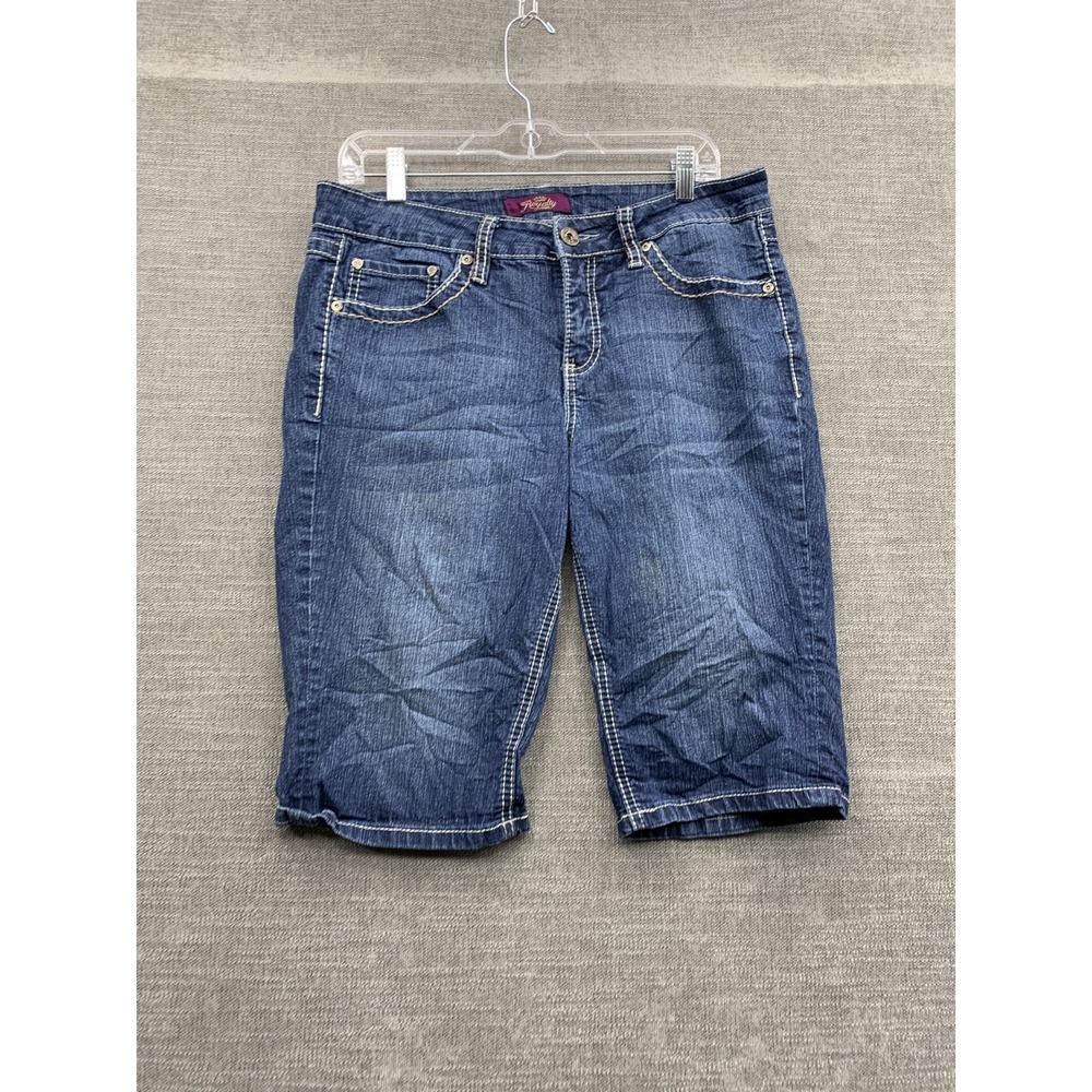Royalty by YMI Bermuda Shorts Women's 10 Blue Denim Cotton Stretch Casual Wear